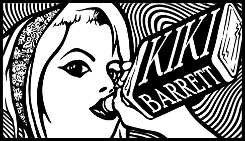 A t-shirt logo design for fashion designer Kiki Barrett